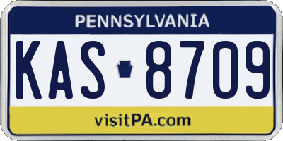 PA license plate KAS8709