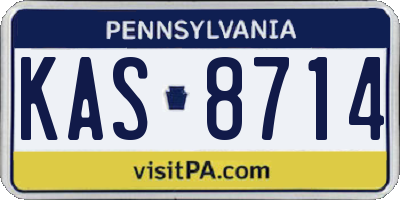 PA license plate KAS8714