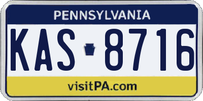 PA license plate KAS8716