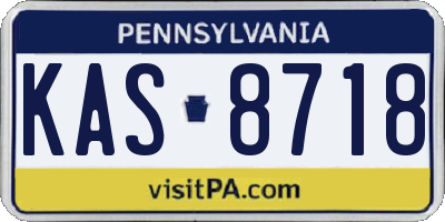 PA license plate KAS8718