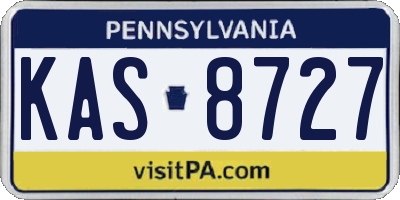PA license plate KAS8727