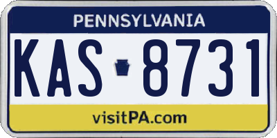 PA license plate KAS8731