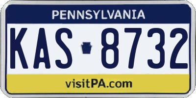 PA license plate KAS8732