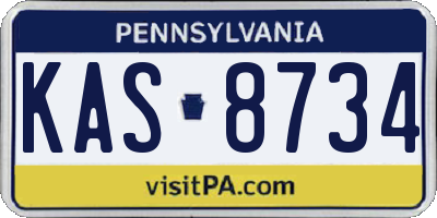 PA license plate KAS8734