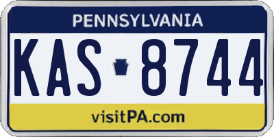 PA license plate KAS8744