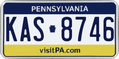 PA license plate KAS8746