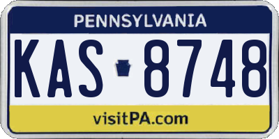 PA license plate KAS8748