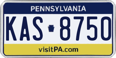 PA license plate KAS8750