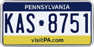 PA license plate KAS8751