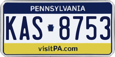 PA license plate KAS8753