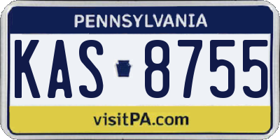 PA license plate KAS8755