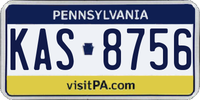 PA license plate KAS8756