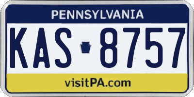 PA license plate KAS8757