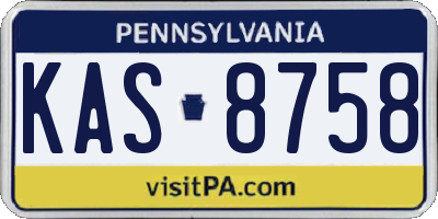 PA license plate KAS8758