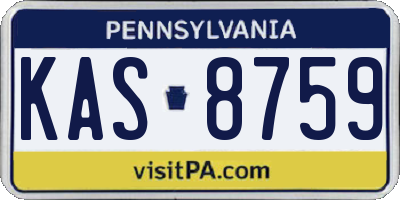 PA license plate KAS8759