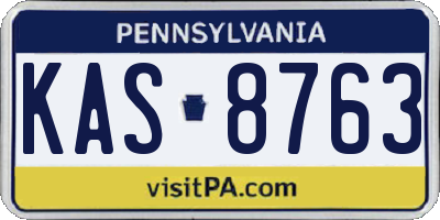 PA license plate KAS8763