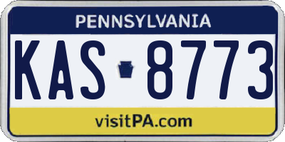PA license plate KAS8773
