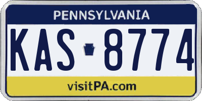 PA license plate KAS8774