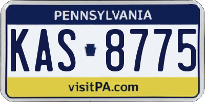PA license plate KAS8775