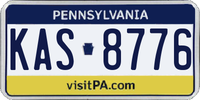 PA license plate KAS8776