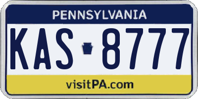 PA license plate KAS8777