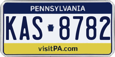 PA license plate KAS8782