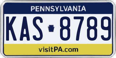 PA license plate KAS8789
