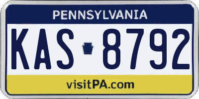 PA license plate KAS8792