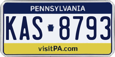 PA license plate KAS8793