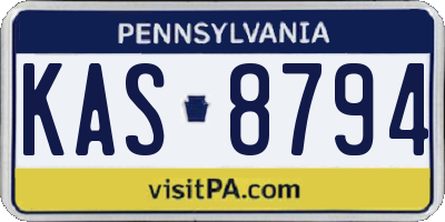 PA license plate KAS8794