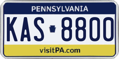 PA license plate KAS8800