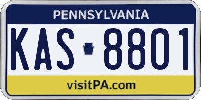 PA license plate KAS8801