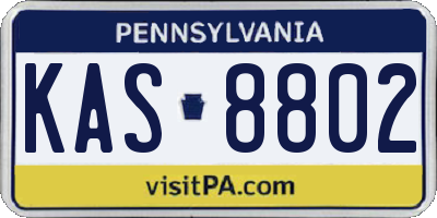 PA license plate KAS8802