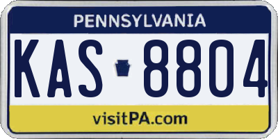 PA license plate KAS8804