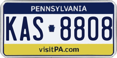 PA license plate KAS8808