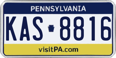PA license plate KAS8816