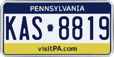 PA license plate KAS8819