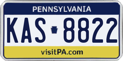 PA license plate KAS8822