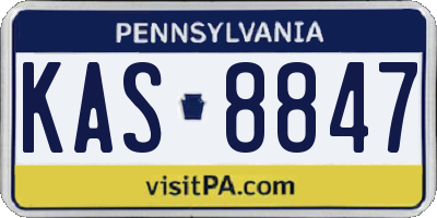 PA license plate KAS8847