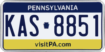 PA license plate KAS8851