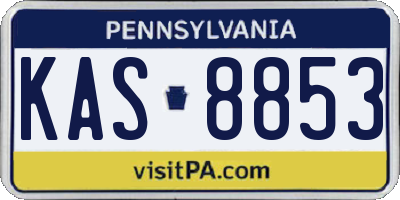 PA license plate KAS8853