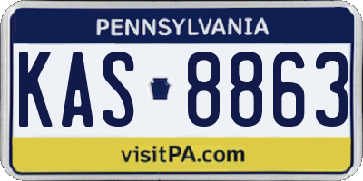 PA license plate KAS8863