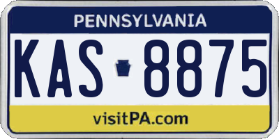 PA license plate KAS8875