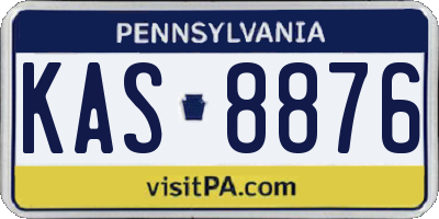 PA license plate KAS8876
