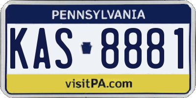 PA license plate KAS8881