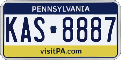PA license plate KAS8887