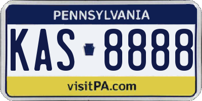 PA license plate KAS8888