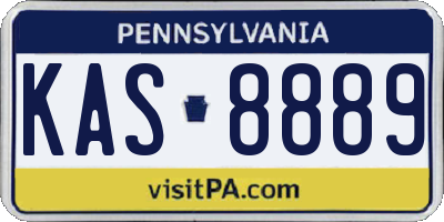 PA license plate KAS8889