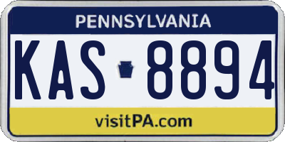 PA license plate KAS8894