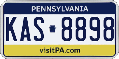 PA license plate KAS8898